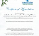 Cetificate of Appreciation for tree plantation